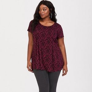 Black and burgundy torrid top
